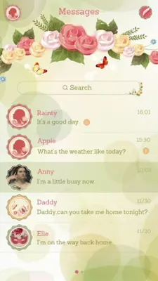 GO SMS PRO ROSE STYLE THEME android App screenshot 3